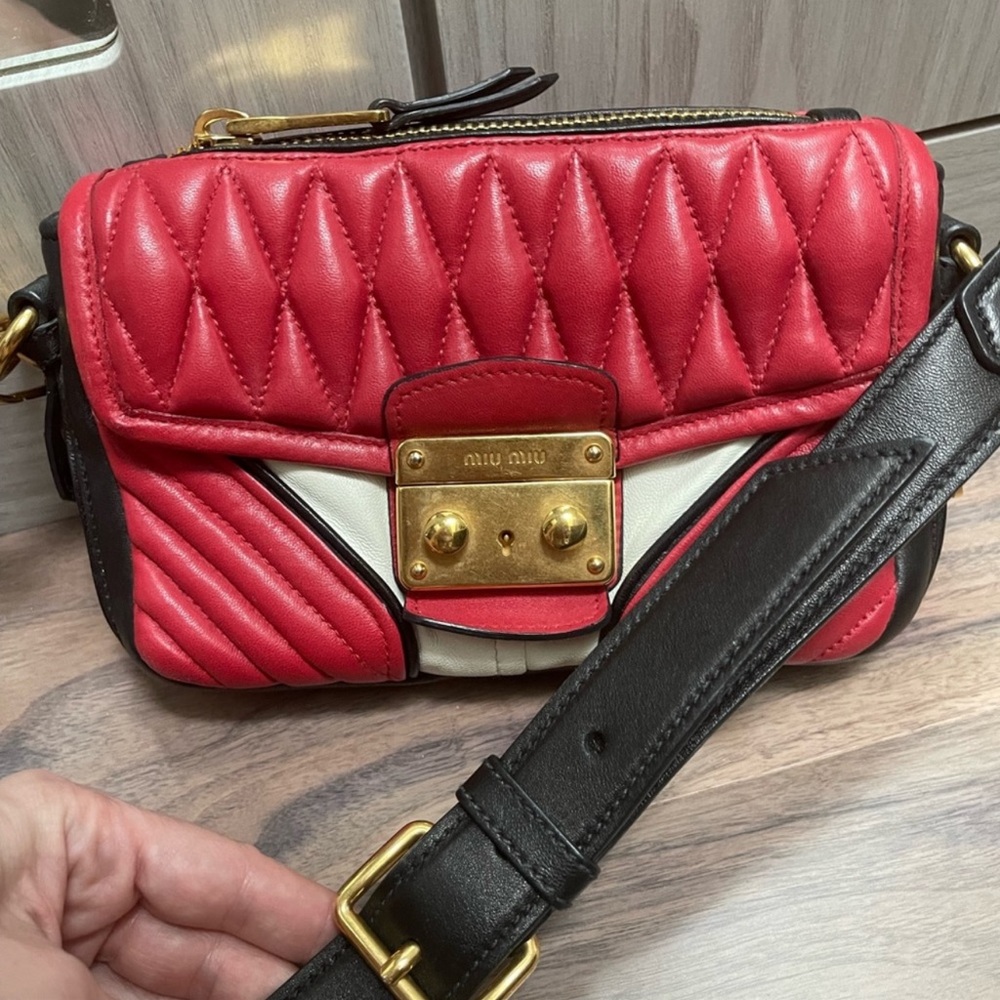 Authentic Miu Miu Confidential Napa Biker Bag 70%… - image 5